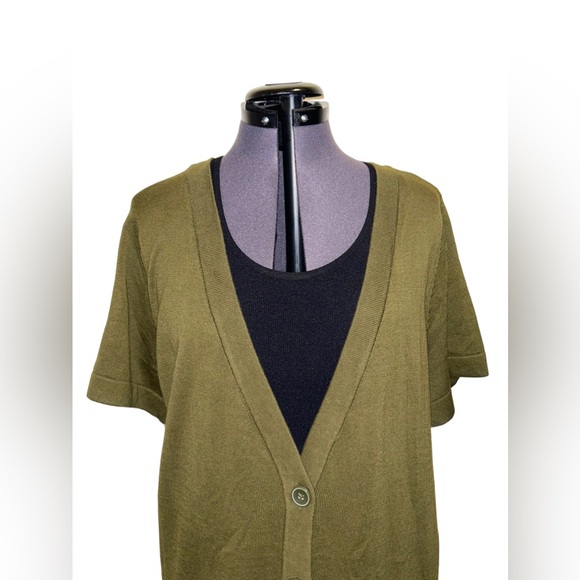 Covington • NWT Long Cardigan with Pockets, Short Sleeves, 16/18W - Picture 5 of 11